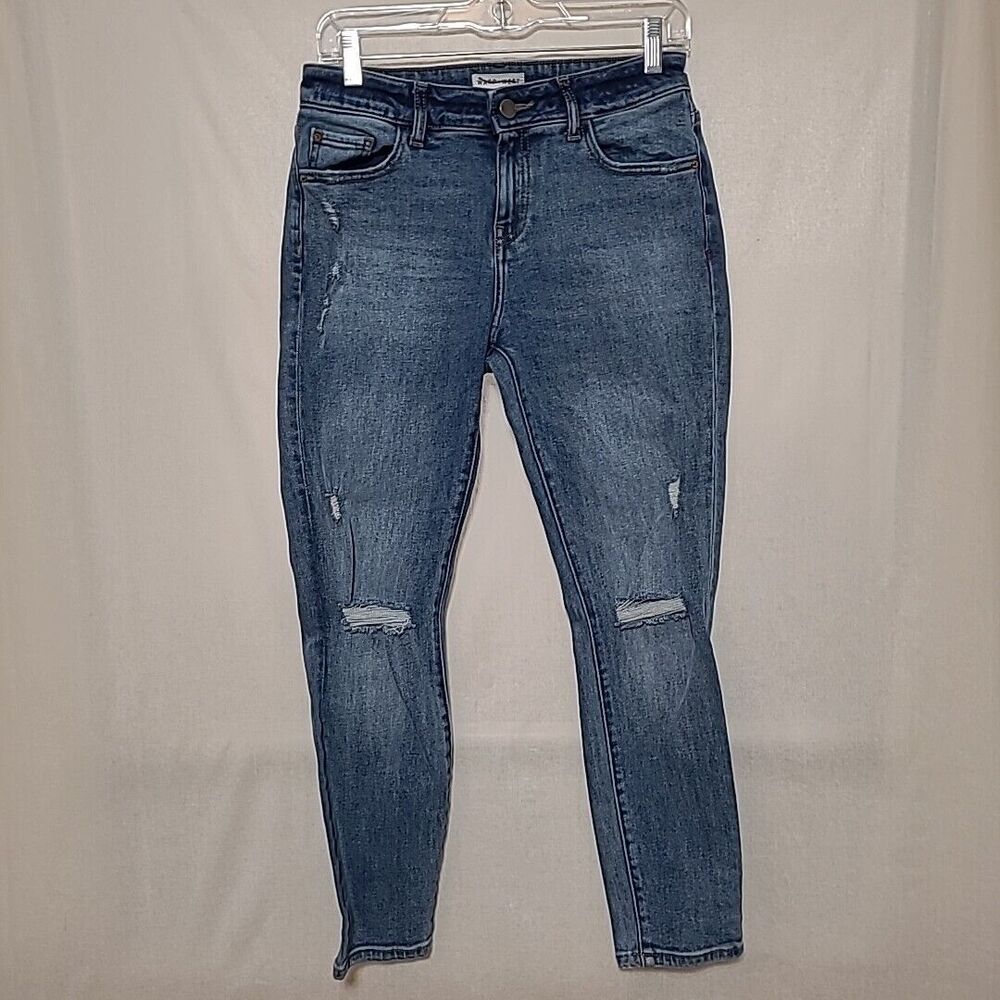 Warp & Weft Lax Abbot Slim Ankle Cropped 25x27 Women's Distressed Denim Stretch